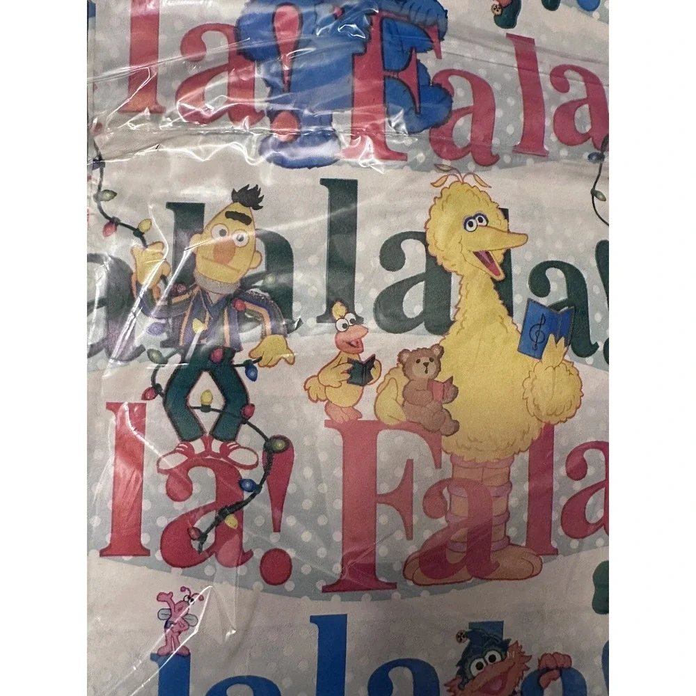 NOS 2000 Sesame Street Big Bird  Christmas Wrapping Paper 6 Sheets 30x30 Sealed